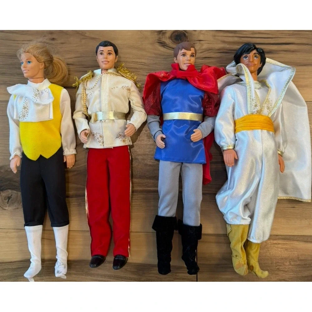 Lot of 4 Prince Male Fashion Dolls Royal Wedding Groom Vintage Style Clothes